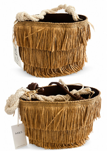Viral straw fringe basket - straw,