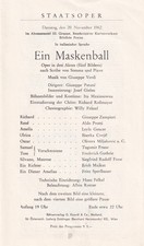 Opera Programme 1962 Vienna Ballo in maschera Leyla Gencer Aldo Protti Patane