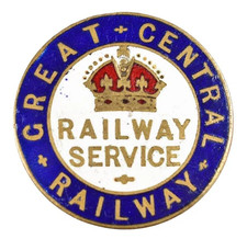 World War One Great Central Railway 'Railway Service' Enamel Lapel Brooch Badge