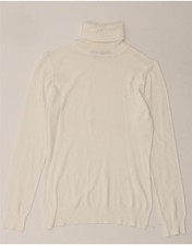 ZARA Womens Roll Neck Jumper Sweater UK 12 Medium White ND07