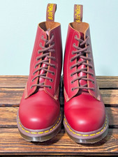 Dr Martens  1460 Made in England Cherry Red Boots 8 eyelets size UK 7 (101)