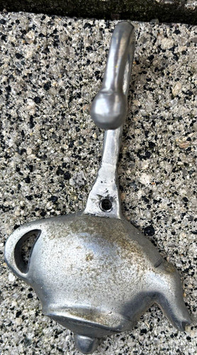Silver painted metal elephant - silver,