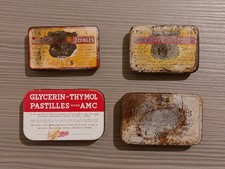 4 Old Vintage Throat Pastille Lozenge Tins... Boots, The Sure Shield
