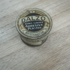 Vintage Dalzo Adhesive Plaster Advertising Tin - Zinc Oxide Antiseptic Antique