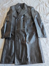 Crombie Black Leather Overcoat
