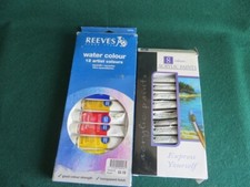 12 x Reeves Watercolour 12ml  +8 Acrylic 6ml paints, 4 in each unused JOB LOT