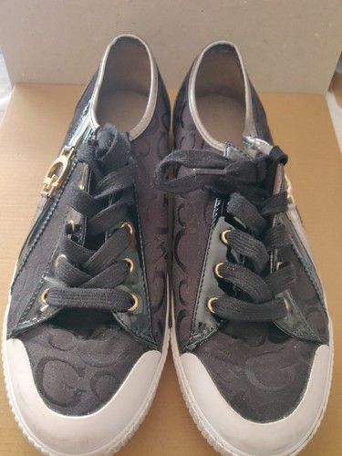 Ladies black guess trainers - black,