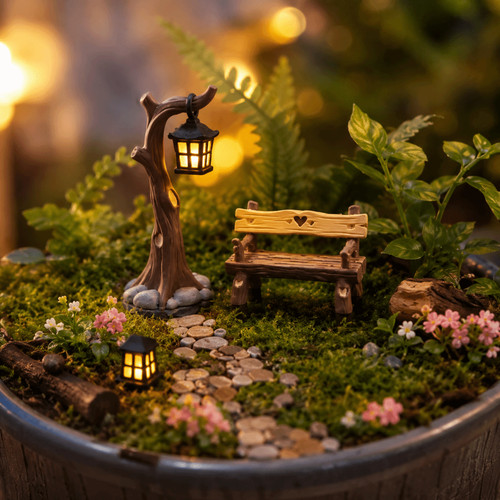 Miniature street light bench - miniature,