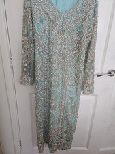 Blue Heavy Pakistani Asian Wedding Clothes 3 Piece