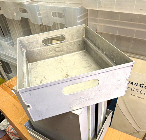 Silver metal stackable storage - metal,