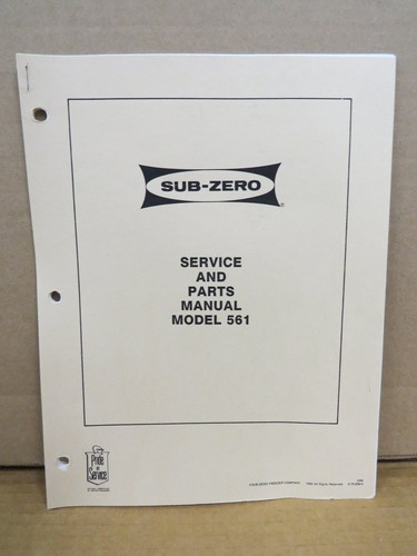 Sub zero model 561 - sub-zero, service