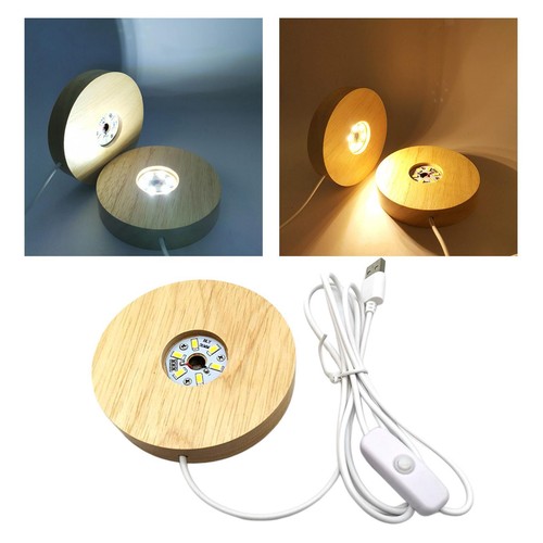Wooden led light base - led,