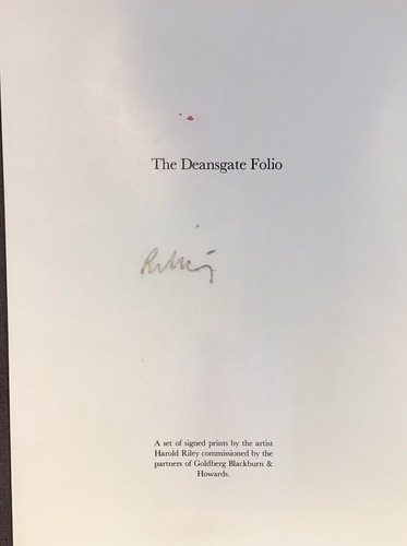 Harold riley signed - signed, deansgate