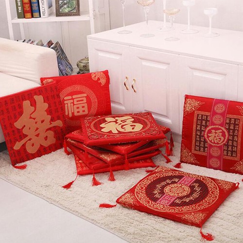 Chinese seat chair cushion - seat, red