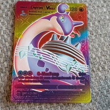 Laptas Vmax Rainbow Foil Fan Art Pokémon Card, NM/M Condition