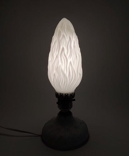 Vintage milk glass torch - milk, flame