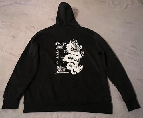 Black dragon hoodie - black, l