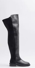River Island Womens Black Synthetic Knee-high Flat Boots Size UK 6