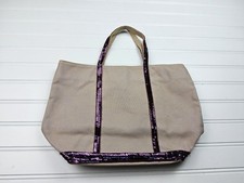 Vanessa Bruno Sequins Embellished Canvas Small Tote Handbag Purse 