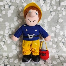 Vintage Fireman Sam - With Clothes/Hat/Fire Bucket - Soft Toy - 14" Golden Bear 