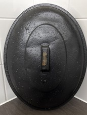 Big 34.5cm x 26.5cm tin lid oval for a Romany Gypsy Cast Iron Cooking pot 