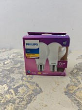 Philips LED Classic A60 Frosted Light Bulb 2 Pack [E27 Edison Screw] 10.5W - 100
