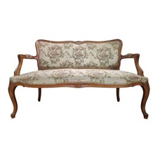 French Carved 2-Seater Settee – Antique Style Ornate Sofa Bench