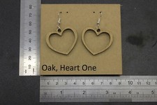 laser cut earrings pair oak heart shaped one 