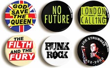 PUNK ROCK BADGE BUTTON PIN SET