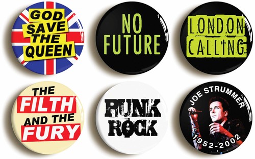 Punk rock badge button pin - pin, set