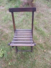Antique Wooden Hardwood Slatted Folding Garden Chair