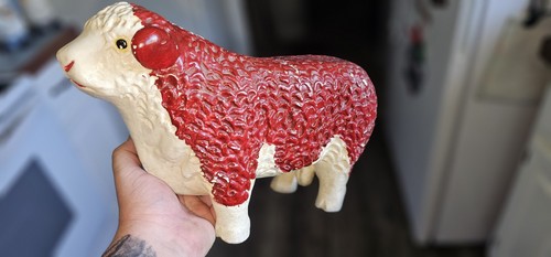 Antique chalkware hereford - chalkware, 14"