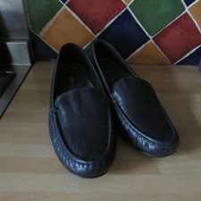 Pavers navy leather ladies