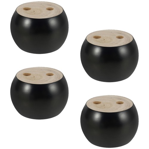 4pcs round wooden bun feet - round,