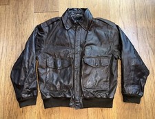 Context Brown Leather Bomber Aviator Flight Jacket Coat Biker Sz XL