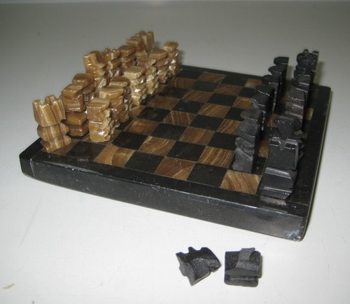 Chess set mexican - aztec, onyx