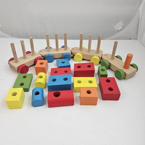 Wooden stacking blocks train - wooden,