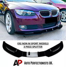 BMW 3 Series E92 E93 Gloss Black Front Splitter Spoiler Lip NON M Sport 2004-12