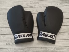 Handmade edible boxing gloves boxer cake topper set