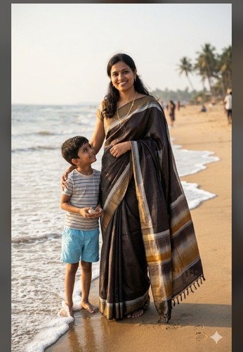 Indian tassar silk - silk, saree