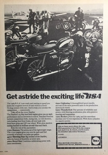Bsa model range 1969 - bsa,