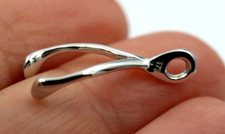 Genuine New 9ct White Gold Solid Wishbone Pendant Or Charm