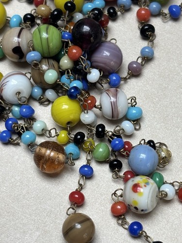 Vintage end day glass bead - end,