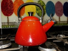 Le Creuset Red Kone Whistling Kettle 1.6 Litre Stove Top Whistle
