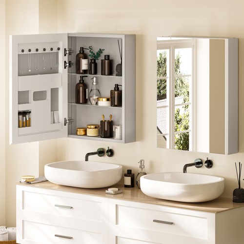 Aluminum bathroom mirror with - aluminum,