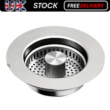 3 In 1 Kitchen Sink Strainer Plug Drain Filter Stainless Steel Anti-Clogging