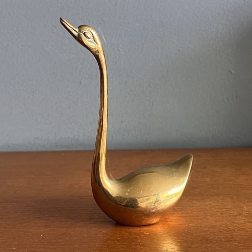 Vintage brass stylized swan - vintage,