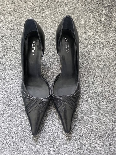Aldo black leather pointed - leather,