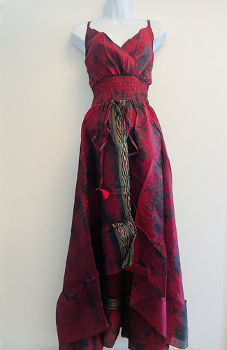 Red dress long hippie - red,