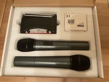 NJS VHF Twin Handheld Radio Microphone System Professional Karaoke